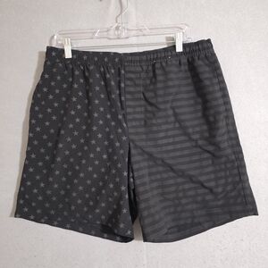 Chubbies Mens 7" Black Stars & Stripes Brief Lined Swim Trunks Size XL